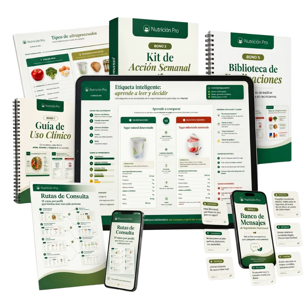 Paquete completo del Atlas Visual de Nutrición Pro con 100 láminas y 5 bonos