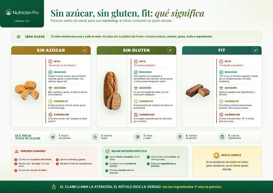 Lámina sobre los reclamos del envase