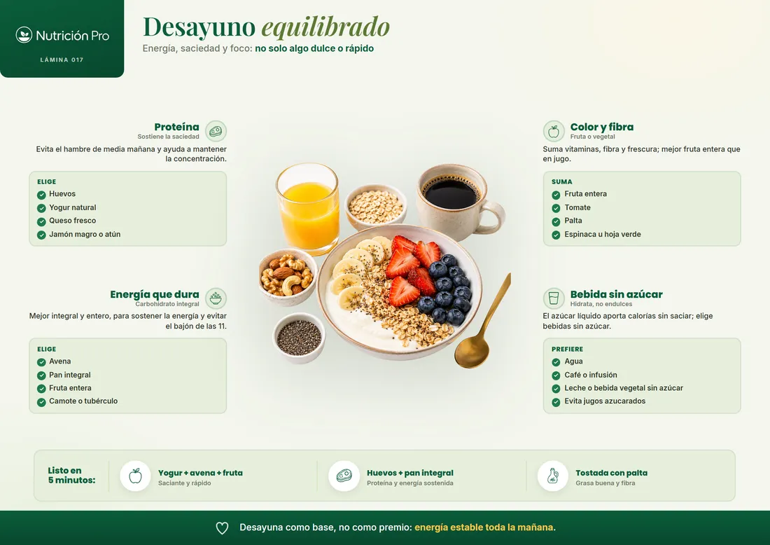 Lámina de desayuno equilibrado