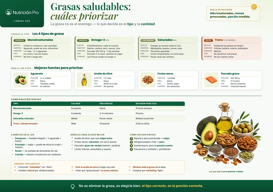Lámina de grasas saludables